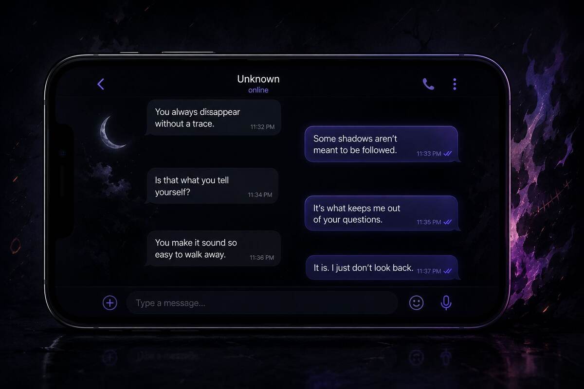 Dabi x Reader texts shown in a dark moody phone chat
